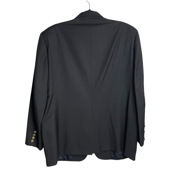 Vtg H Freeman & Son Suit Jacket Blazer Mens 42L Black Wool 2 Gold Button Vented - Picture 3 of 14